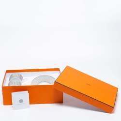 Pre Owned Hermès Mosaique AU 24 Platinum Tea Cup & Saucer Set
