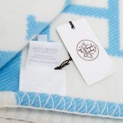 Hermès Blue/White Cashmere Avalon Baby Blanket