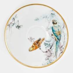 Hermès White Carnet d'Equateur Saucer Set of 2