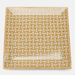 Pre Owned Hermès Mosaique AU 24 Gold N°4 Square Plate