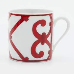 Pre Owned Hermès Red Balcon du Guadalquivir Coffee Cup & Saucer Set of 6