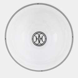 Pre Owned HERMES H Deco Bowls (Set of 2) White/BlackP037084P Porcelain Size 12.5 cm