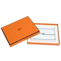 Hermes White & Blue Rythme Porcelain Tray