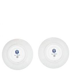 Hermes Blue Porcelain Bleus d'Ailleurs Footed Tea Cup and 2 Saucer