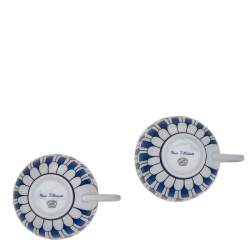 Hermes Blue Porcelain Bleus d'Ailleurs Footed Tea Cup and 2 Saucer