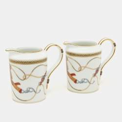 Hermes White Cheval d'Orient Creamer Set of 2