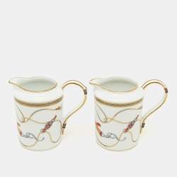 Hermes White Cheval d'Orient Creamer Set of 2