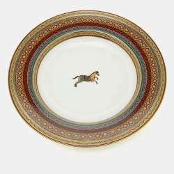 Hermes White Cheval d’Orient Rimmed Porcelain Soup Plates Set of 9 
