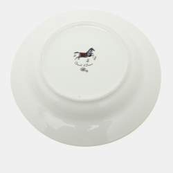 Hermes White Cheval d’Orient Rimmed Porcelain Soup Plates Set of 9 