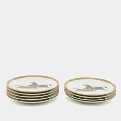 Hermès Cheval d’Orient Bread and Butter Set of 9 plates