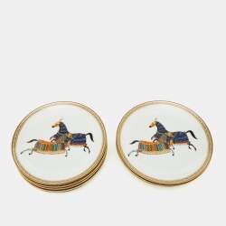 Hermès Cheval d’Orient Bread and Butter Set of 9 plates