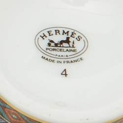 Hermes Cheval d'Orient Printed Porcelain Teacup & Saucer Set of 11