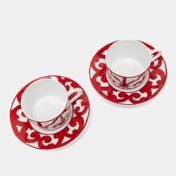 Hermes Guadalquivir Red Tea Cup Saucer Tableware set Unused New