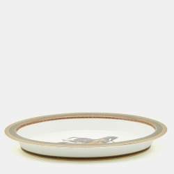 Hermès Cheval d’Orient White Printed Porcelain Vegetable Dish 
