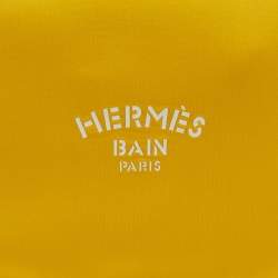 Pre Owned Hermès Neobain Flat GM Yellow Polyamide Clutch