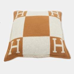 Hermès Brown Printed Wool Avalon Pillow
