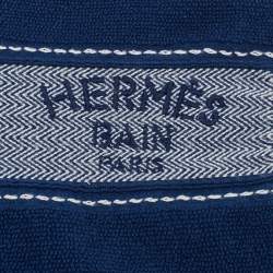 Hermès Bain Blue Terry Cotton Yachting Beach Towel