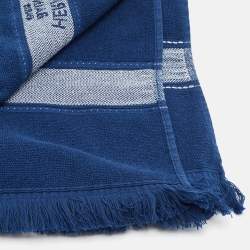 Hermès Bain Blue Terry Cotton Yachting Beach Towel