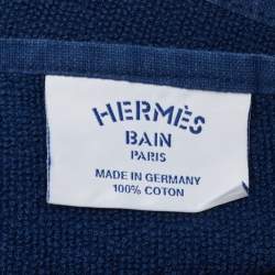 Hermès Bain Blue Terry Cotton Yachting Beach Towel