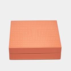 Hermes Orange Lacquered Wood H'dot Box