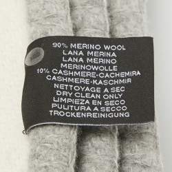 Hermes Ecru / Gris Clair Merino Wool Blend Avalon III Throw Blanket