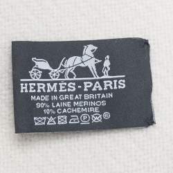 Hermès Grey Plaid Wool Brides De Gala Blanket