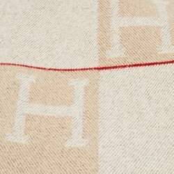 Hermès Beige Cashmere Avalon Signature Avalon Throw Blanket