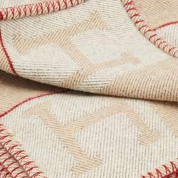 Hermès Beige Cashmere Avalon Signature Avalon Throw Blanket