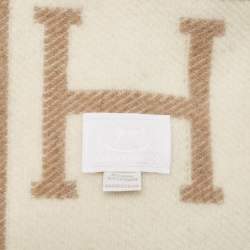 Hermès Noisette Moyen/Blanc Cashmere Avalon Baby Blanket