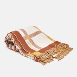 Hermes Brown/Beige Tigre Altai 2 Throw Blanket