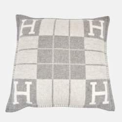 Hermes Grey Wool & Cashmere Avalon III Pillow