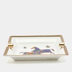 Pre Owned Hermès White Cheval Porcelain Ashtray