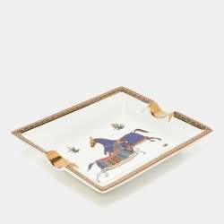 Pre Owned Hermès White Cheval Porcelain Ashtray