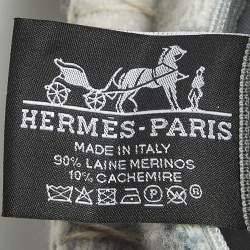 Pre Owned Hermès Gris/Perle Wool Blend Ithaque Pillow