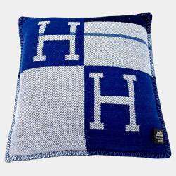 Pre Owned Hermes Cashmere Blue Cushion