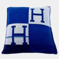 Pre Owned Hermes Cashmere Blue Cushion