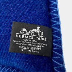 Pre Owned Hermes Cashmere Blue Cushion