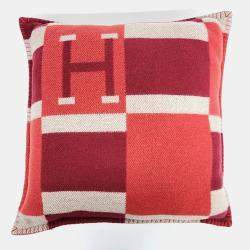 Pre Owned Hermes Red Wool Cushion