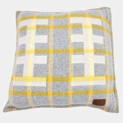 Pre Owned Hermes Grey, Yellow Wool Cushion