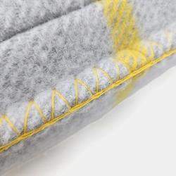 Pre Owned Hermes Grey, Yellow Wool Cushion