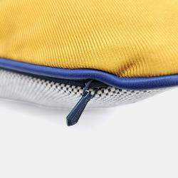 Pre Owned Hermes Blue, Orange, Yellow Cotton, Silk Cushion