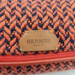 Pre Owned وسادة هيرميس صوف كحلي وأحمر