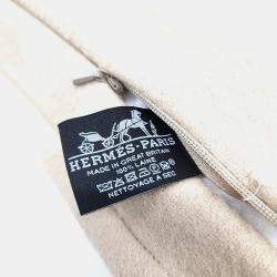 Pre Owned Hermes Beige Wool Cushion