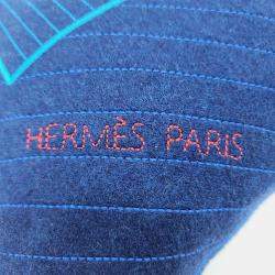 Pre Owned Hermes Blue Cashmere Cushion
