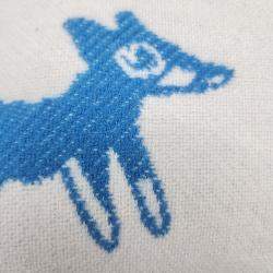 Pre Owned Hermes Avalon Blue, White Wool Cushion