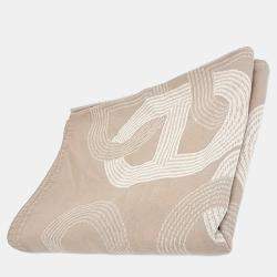 Pre Owned Hermes Beige, White Cotton Blanket