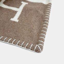 Pre Owned Hermes Avalon Beige, White Wool Blanket
