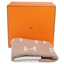 Hermes Beige Avalon Merino & Cashmere Baby Blanket 