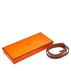 Pre Owned Hermès Brown Grained Leather Kelly Dog Leash S