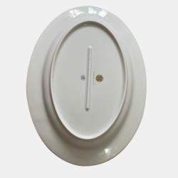 Hermes White and Gold Mosaique au 24 Small Oval Platter
